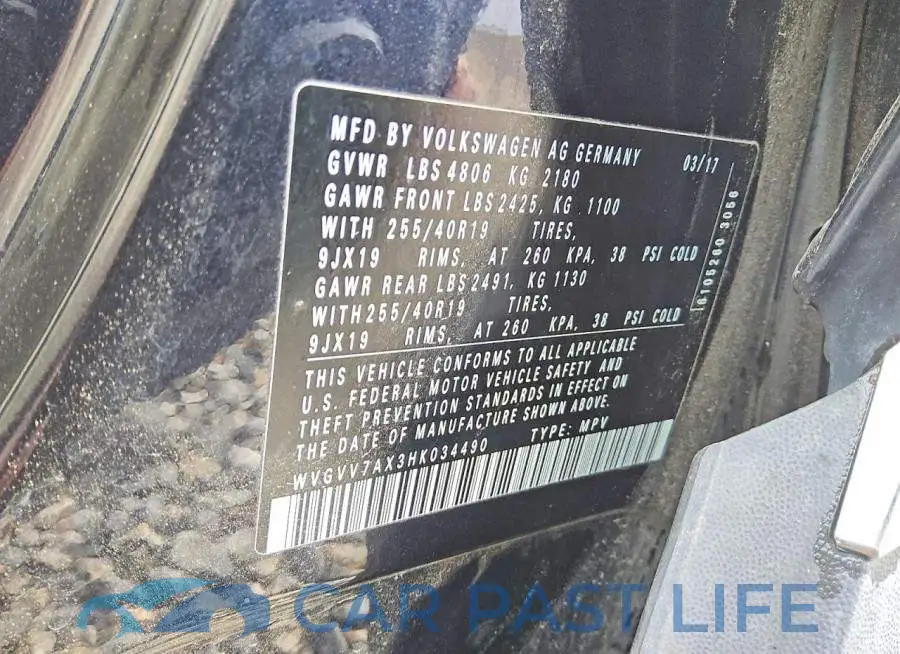 WVGVV7AX3HK034490# 13