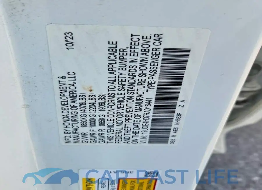 19UDE4H37RA016441# 12