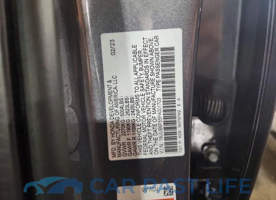 19UUB6F55PA001703# 12