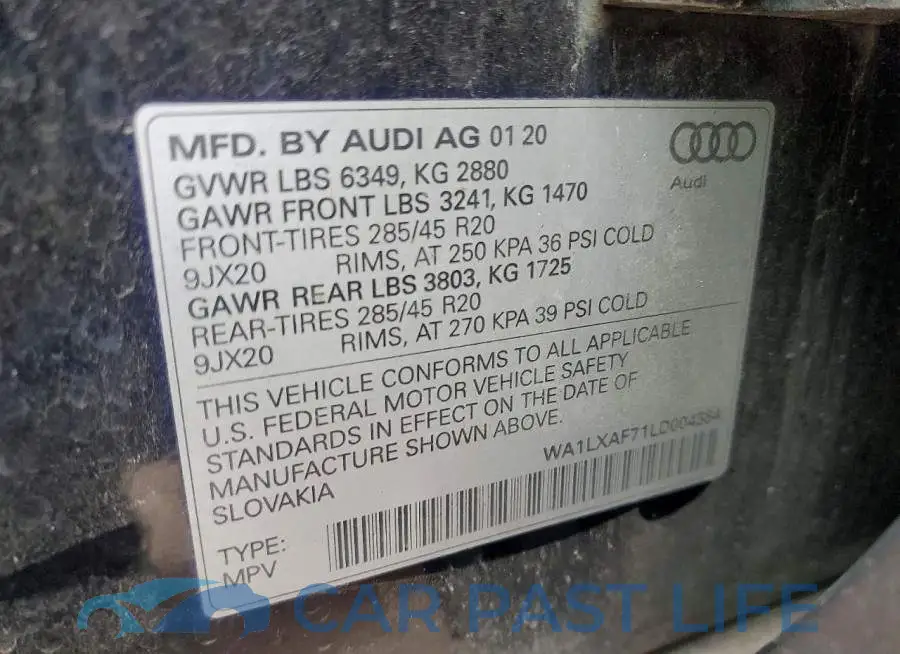 WA1LXAF71LD004584# 13