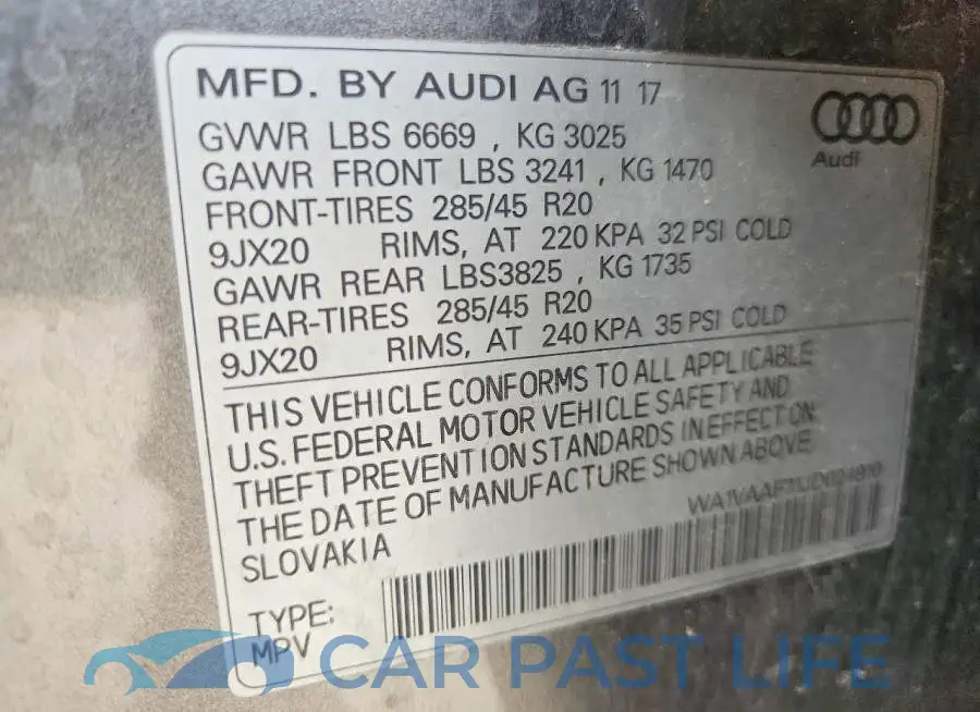WA1VAAF71JD024910# 13
