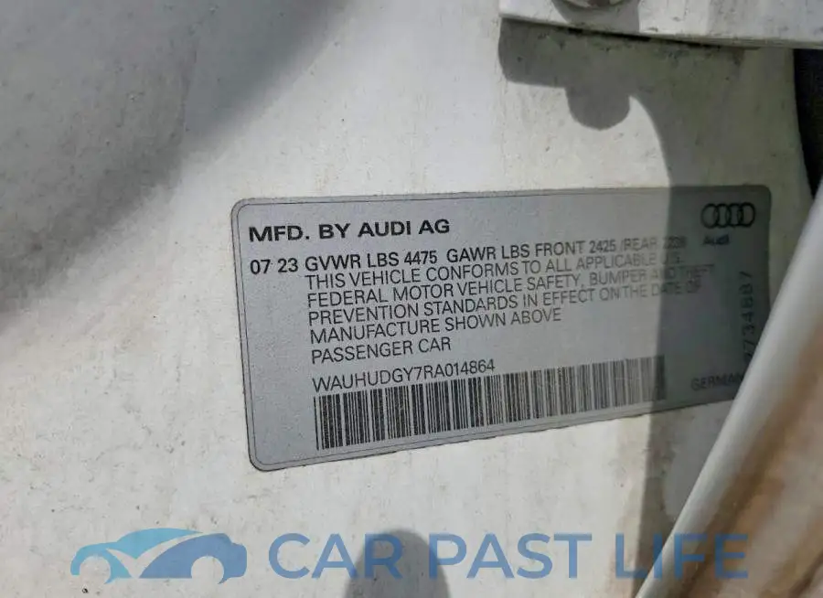 WAUHUDGY7RA014864# 12