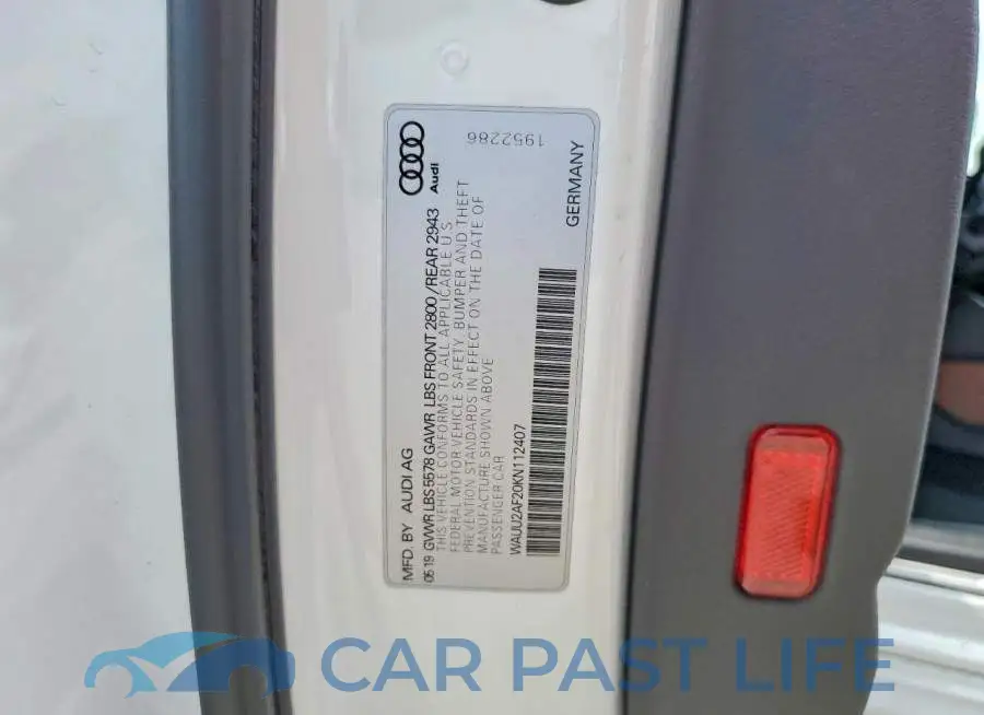 WAUU2AF20KN112407# 12