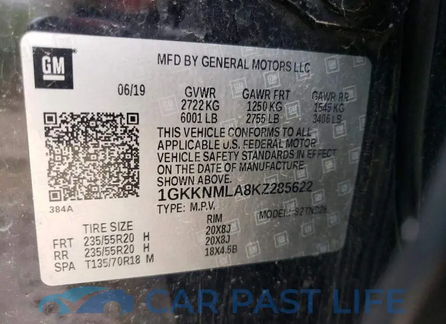 1GKKNMLA8KZ285622# 14