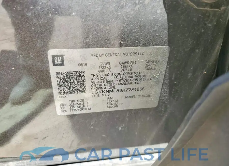 1GKKNMLS3KZ284256# 13