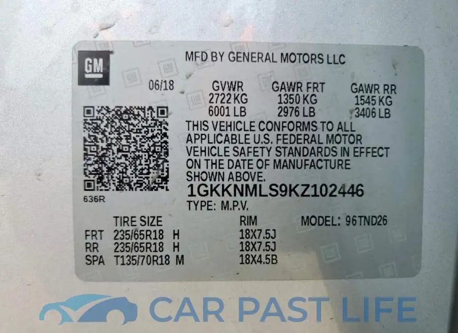 1GKKNMLS9KZ102446# 13