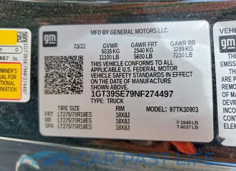 1GT39SE79NF274497# 12