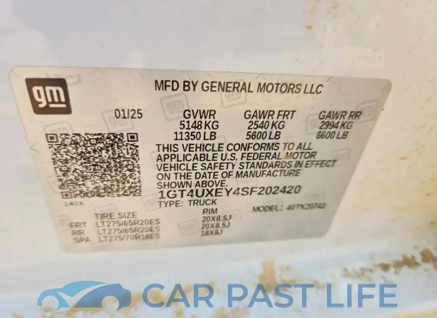 1GT4UXEY4SF202420# 12