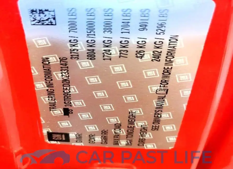 1GTR9CED2KZ331476# 13