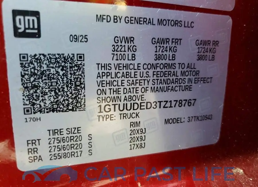 1GTUUDED3TZ178767# 12