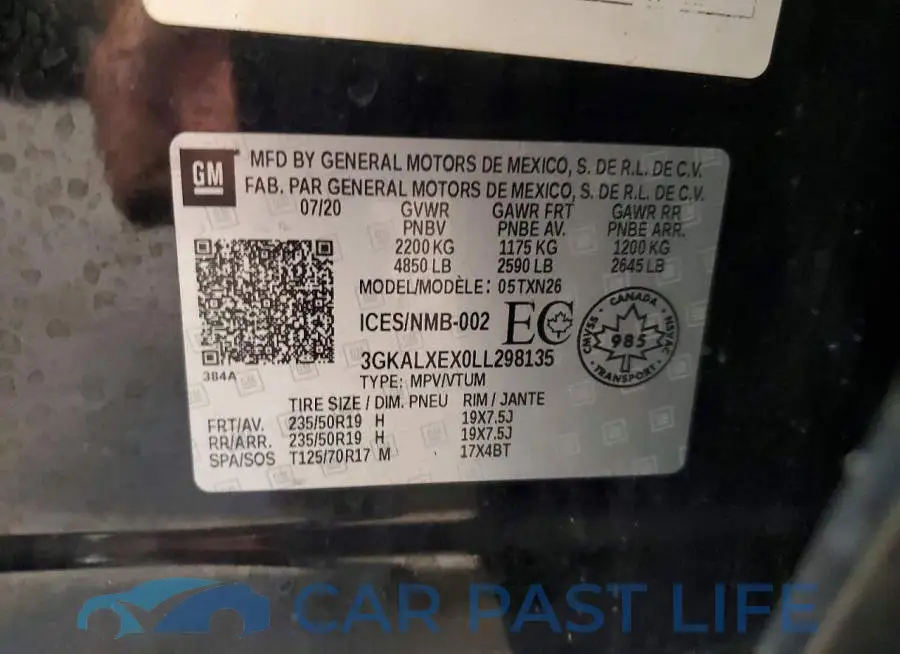 3GKALXEX0LL298135# 13