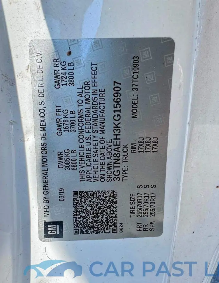 3GTN8AEH3KG156907# 11