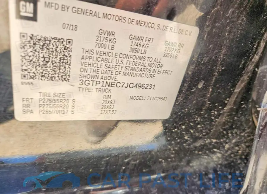 3GTP1NEC7JG496231# 12