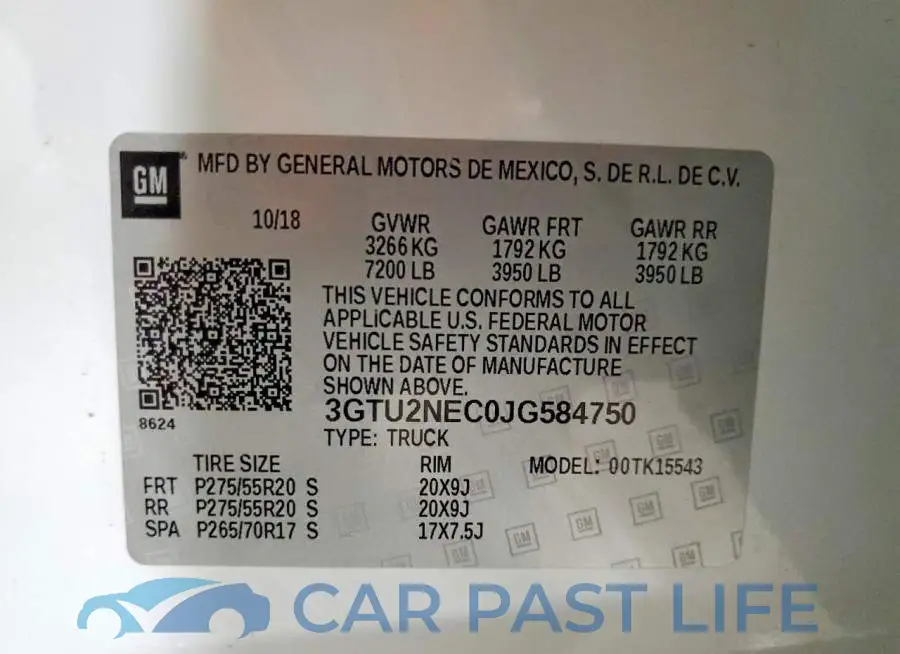 3GTU2NEC0JG584750# 12