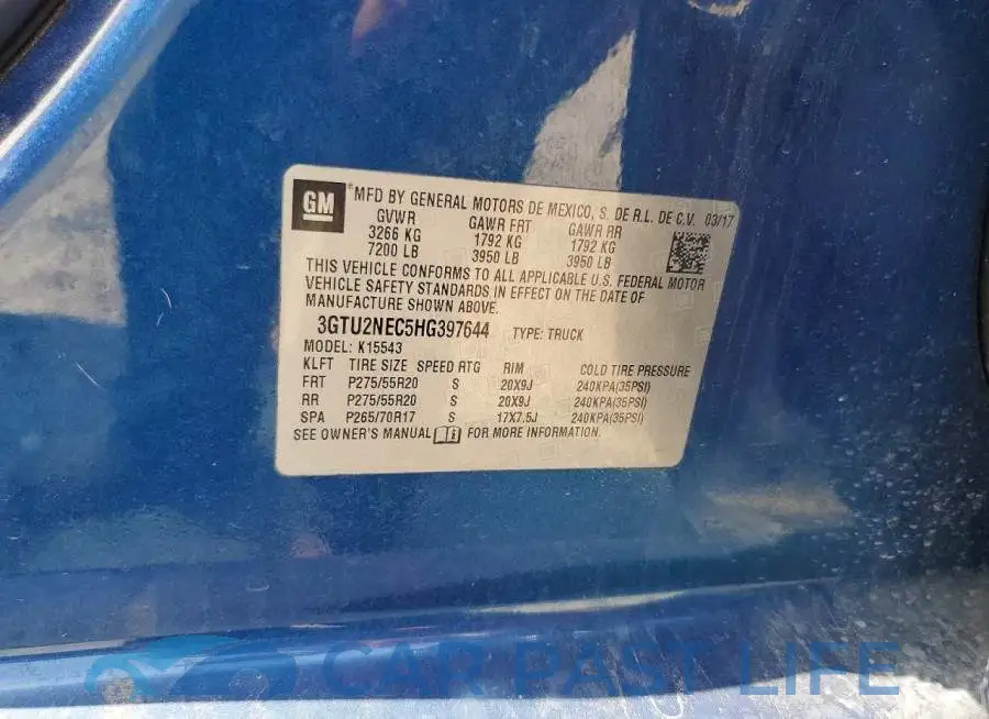 3GTU2NEC5HG397644# 12