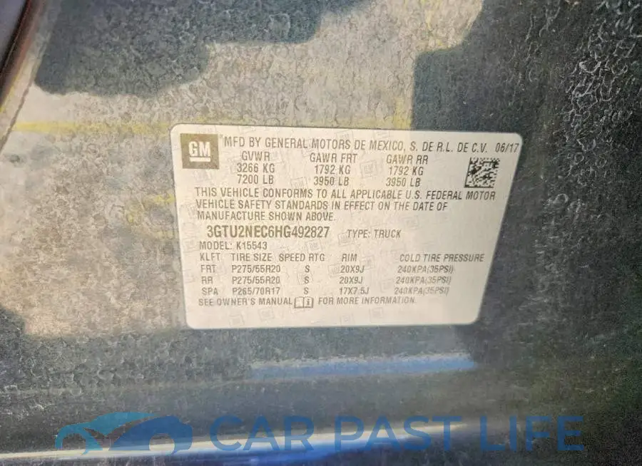 3GTU2NEC6HG492827# 12