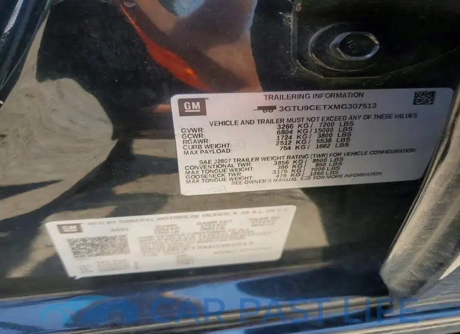 3GTU9CETXMG307513# 12
