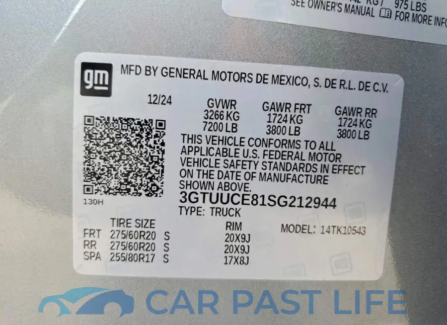 3GTUUCE81SG212944# 13