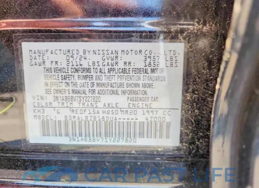 3N1AB8BV7SY227820# 12