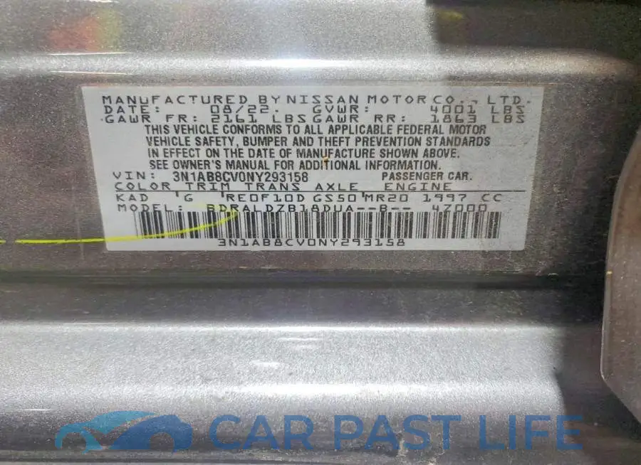 3N1AB8CV0NY293158# 12