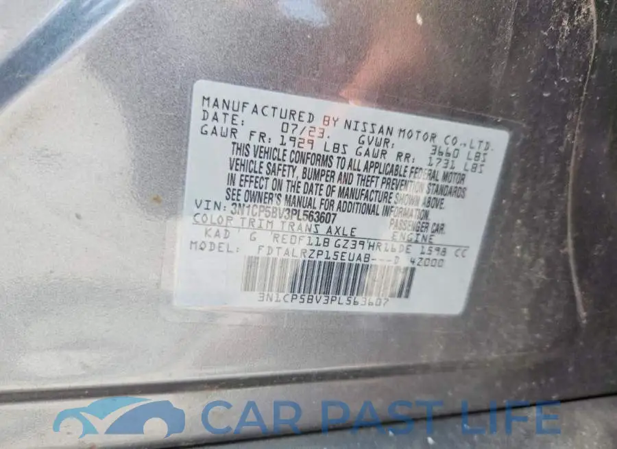 3N1CP5BV3PL563607# 12