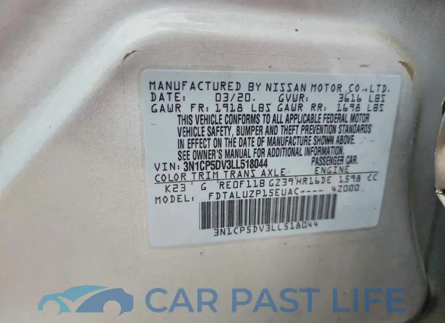 3N1CP5DV3LL518044# 12