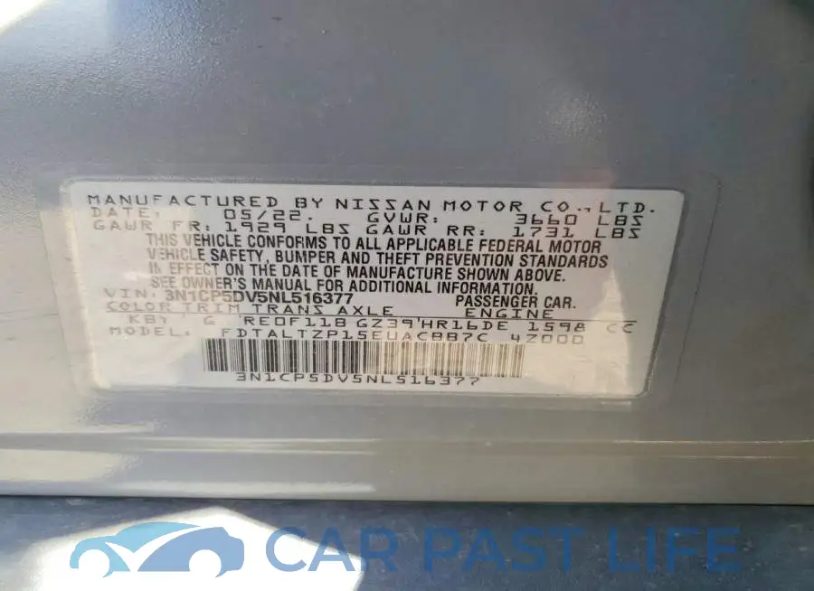 3N1CP5DV5NL516377# 12