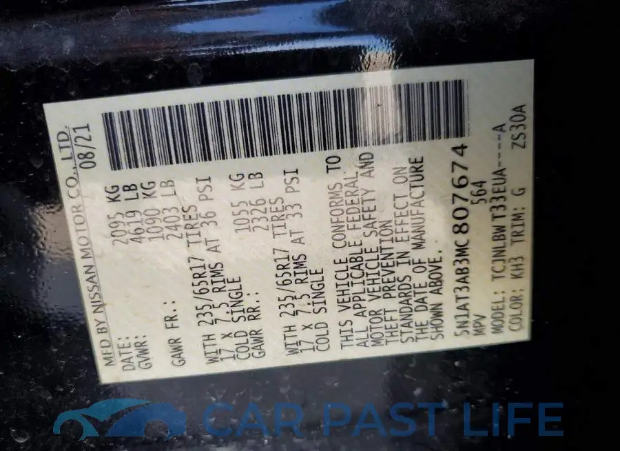 5N1AT3AB3MC807674# 13