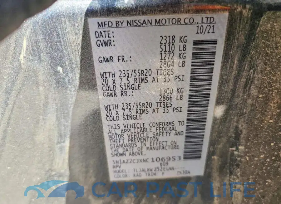 5N1AZ2CJXNC106953# 13
