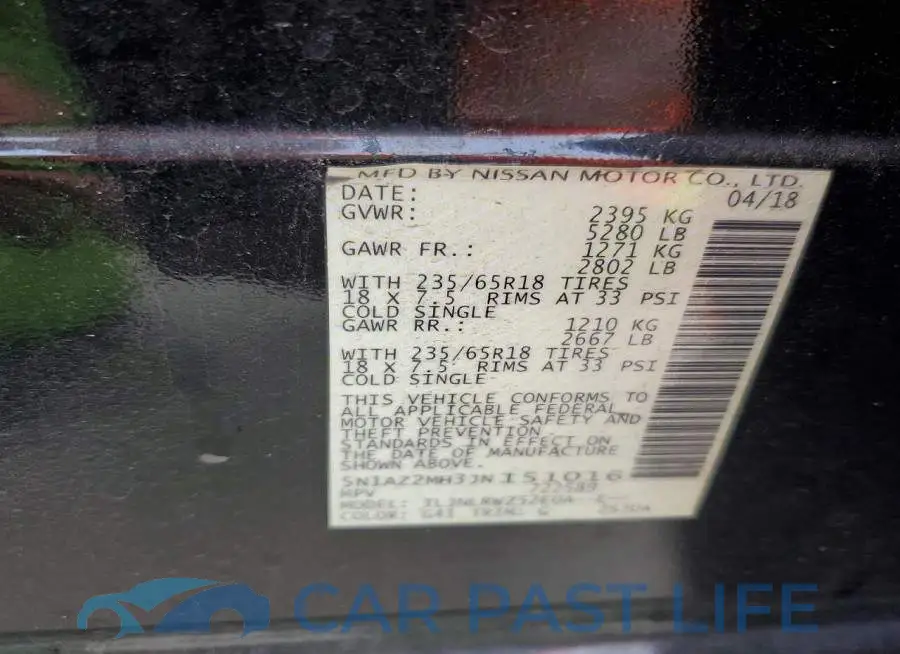 5N1AZ2MH3JN151016# 13