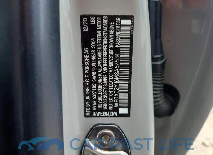 WP0AC2Y16MSA62634# 12