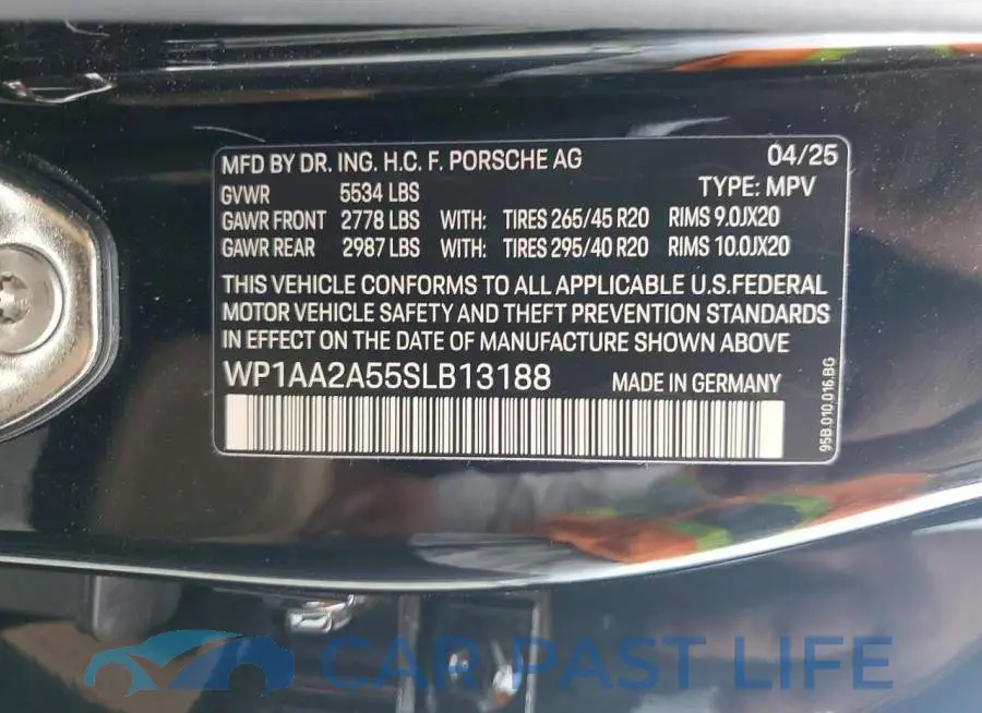 WP1AA2A55SLB13188# 13