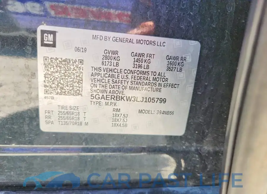 5GAERBKW3LJ105799# 13