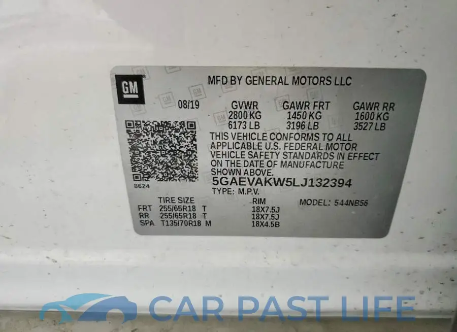 5GAEVAKW5LJ132394# 13