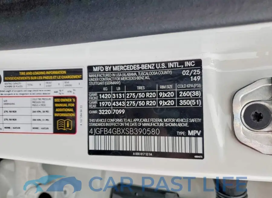 4JGFB4GBXSB390580# 13