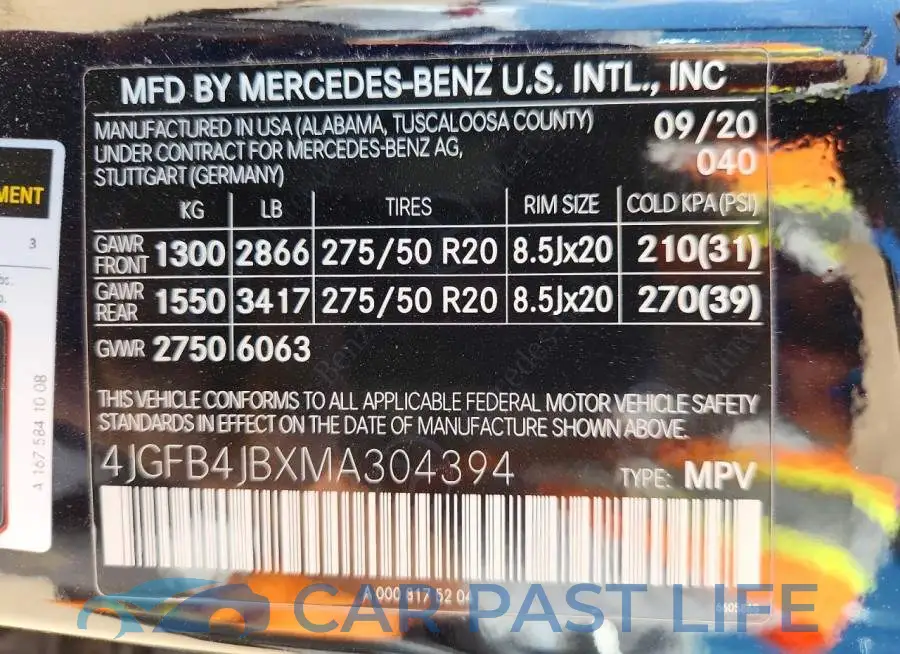 4JGFB4JBXMA304394# 13