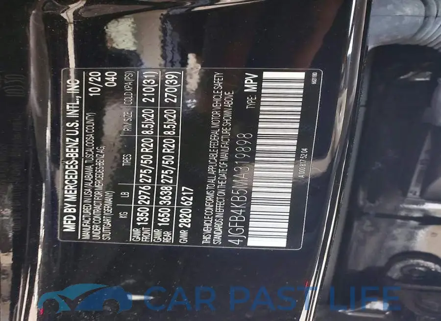4JGFB4KB5MA319898# 12