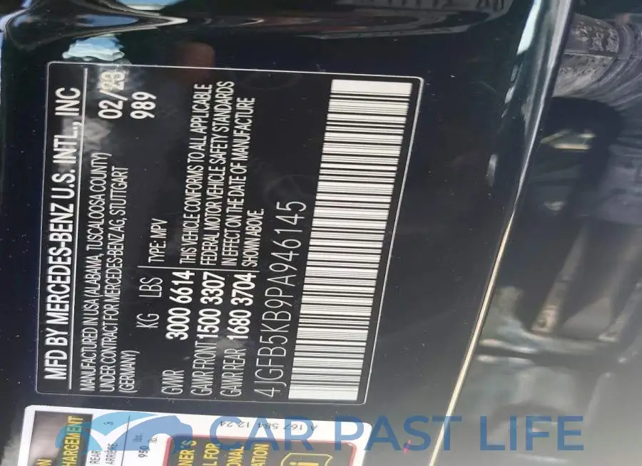 4JGFB5KB9PA946145# 12