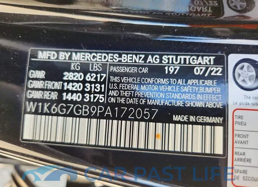 W1K6G7GB9PA172057# 12