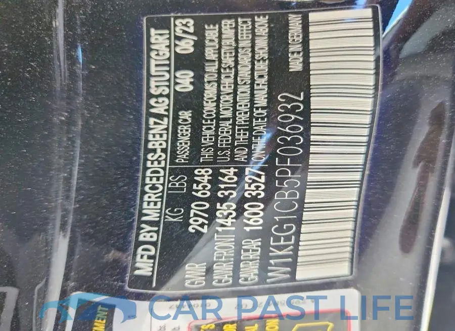 W1KEG1CB5PF036932# 12