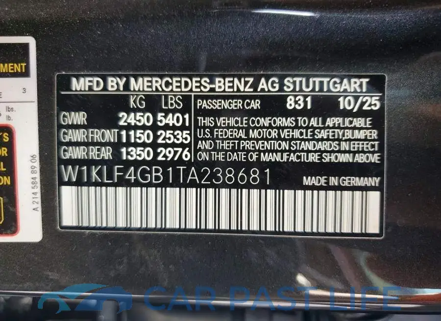 W1KLF4GB1TA238681# 13