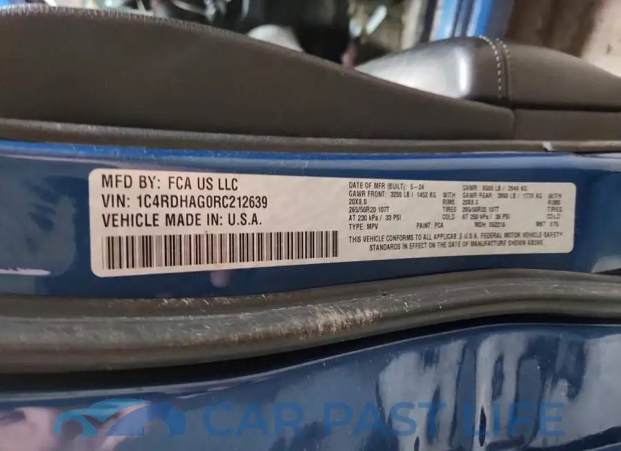 1C4RDHAG0RC212639# 13