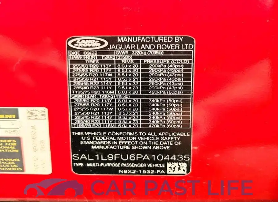 SAL1L9FU6PA104435# 13