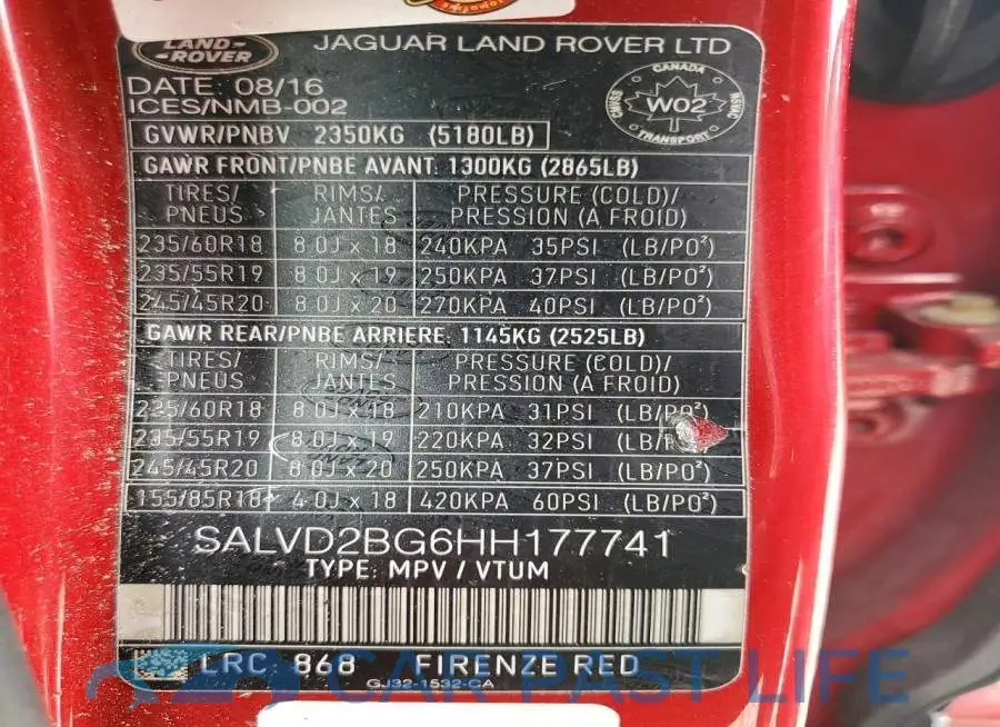 SALVD2BG6HH177741# 13