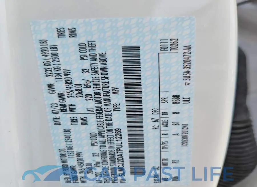 5LMCJ2DA7PUL12269# 12