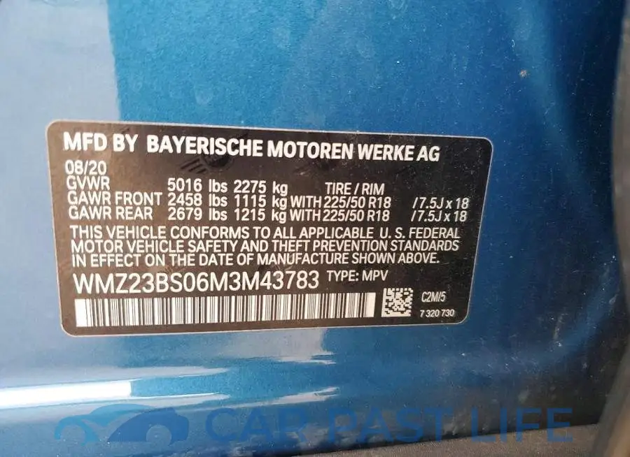 WMZ23BS06M3M43783# 12