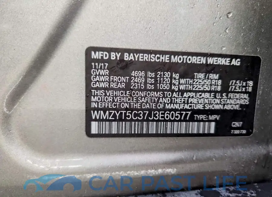 WMZYT5C37J3E60577# 12