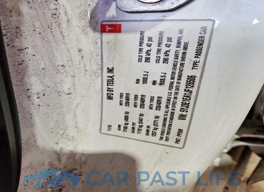 5YJ3E1EA1JF126506# 12