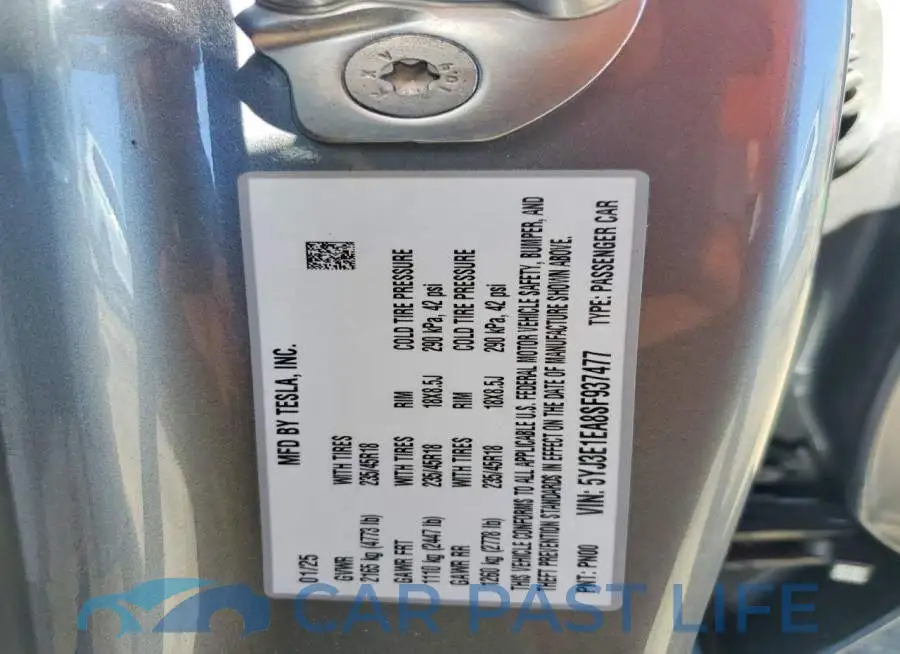 5YJ3E1EA8SF937477# 13