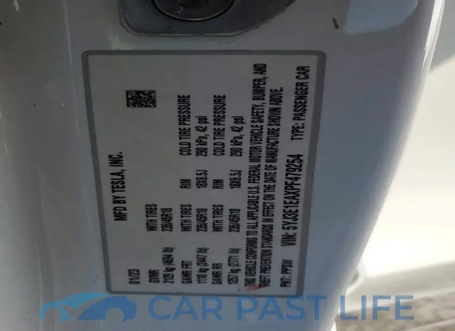 5YJ3E1EAXPF479254# 12